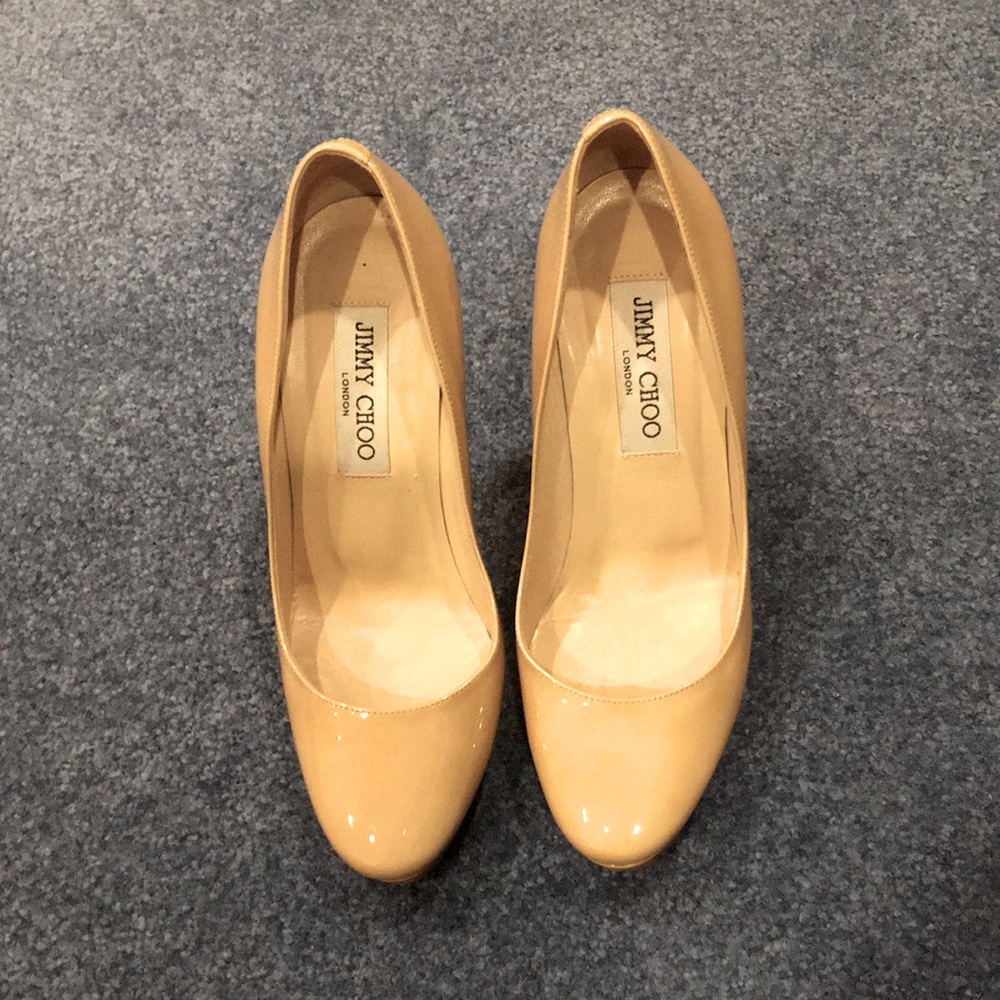 Original Jimmy Choo light tan shoes,Classic